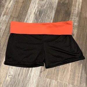 Black spandex with hot pink waist band